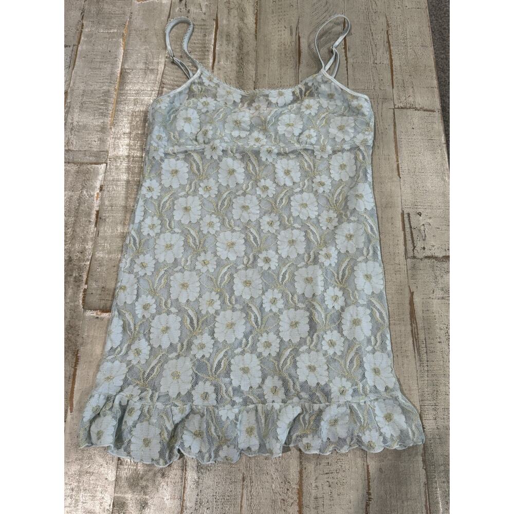 Victoria's Secret Angels Mesh Babydoll Nightgown Slip MEDIUM Sheer Floral